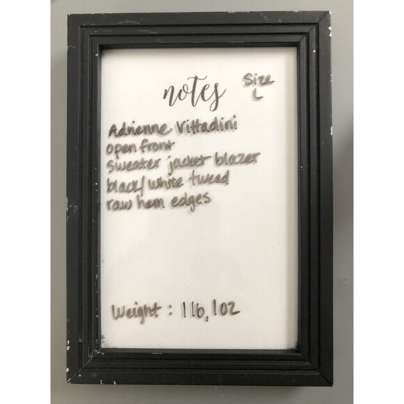 Adrienne Vittadini Open Front Knit Blazer Womens Large Tweed Fringe Trim Jacket - Picture 12 of 12